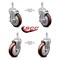 Service Caster 5 Inch Maroon Polyurethane Swivel 3/8 Inch Threaded Stem Caster Brakes SCC, 2PK SCC-TS20S514-PPUB-MRN-TLB-381615-2S2 - alternate 1